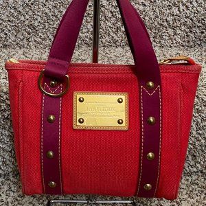 Louis Vuitton Antigua Cabas PM Red Canvas Tote Bag 11499